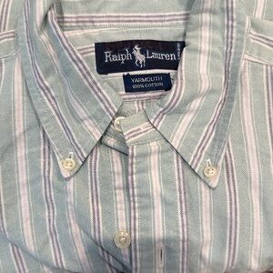 Ralph Lauren Yarmouth Long Sleeve 100% Cotton Button Striped Men’s 16/33 EUC‎